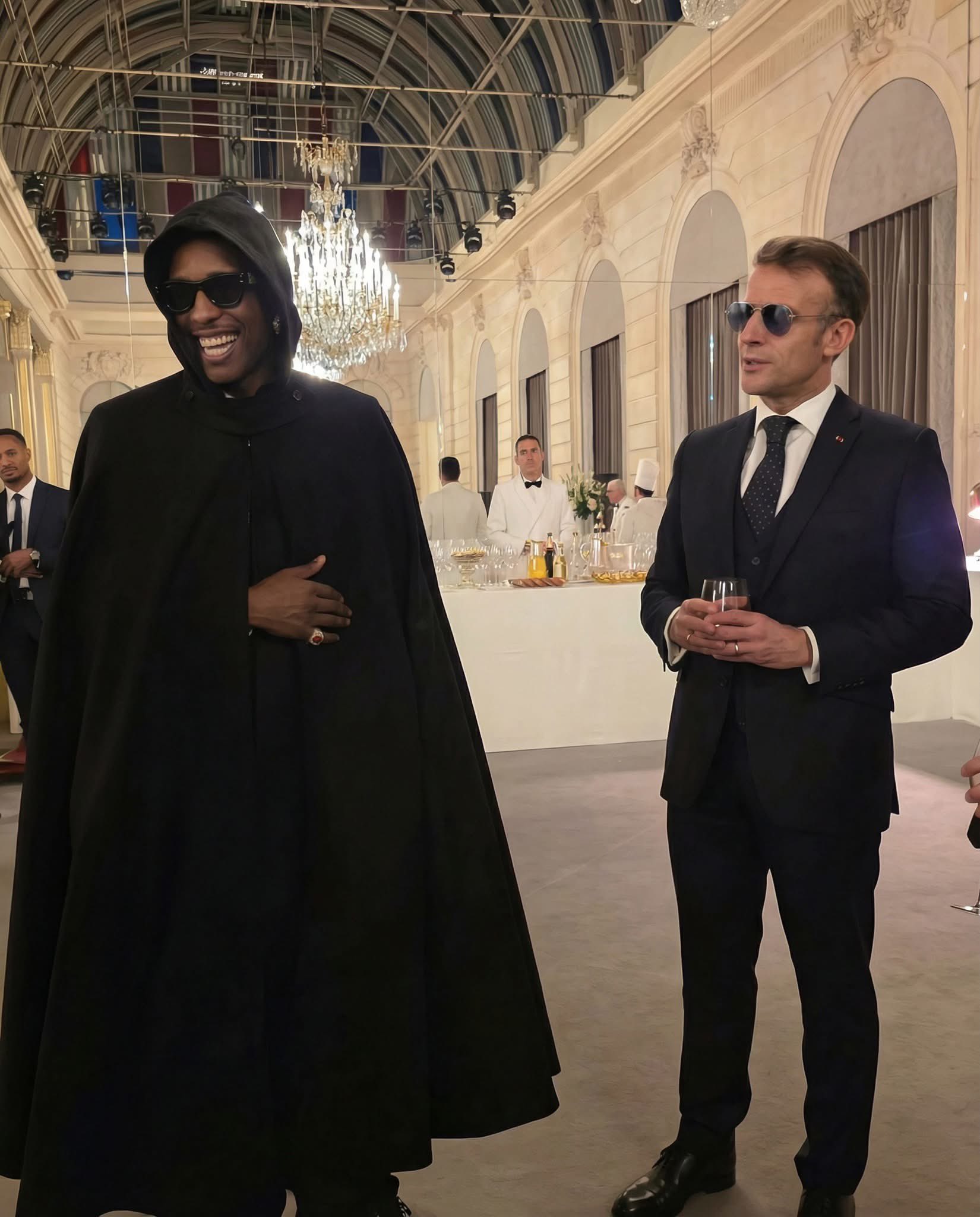 Emmanuel Macron, Davos 2026, World Economic Forum, A$AP Rocky, Macron sunglasses,